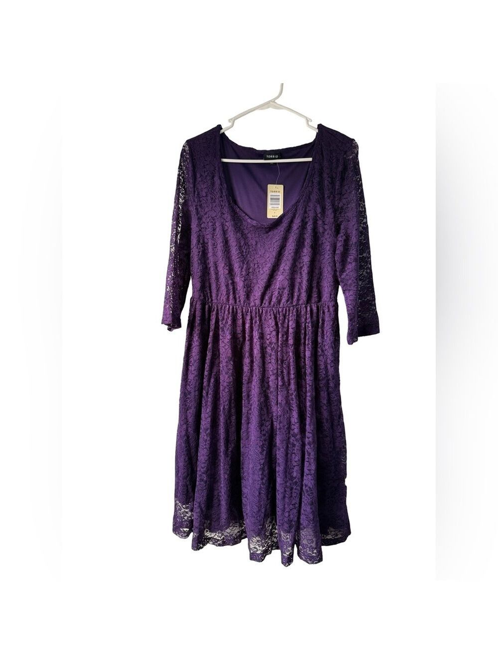 Torrid Purple Lace Skater Dress Midi Purple Sz 12 0 $69 Fit and Flare - Picture 3 of 9